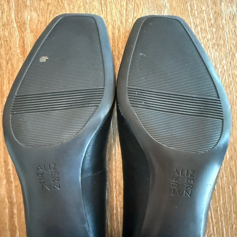 NATURALIZER “Karina” Black Leather Square Toe Block Heel‎ Pumps Women’s Size 7.5